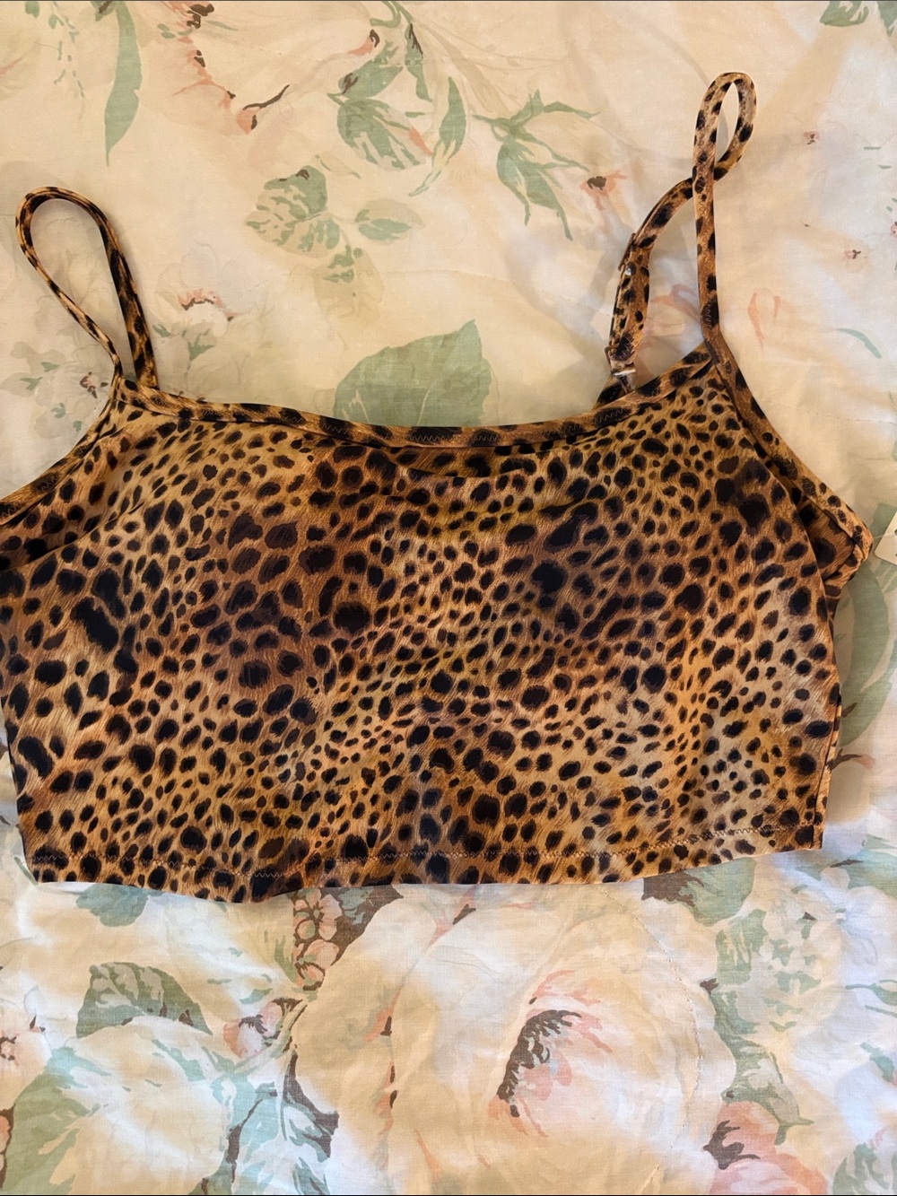 Leopard Print bikini top- Brown